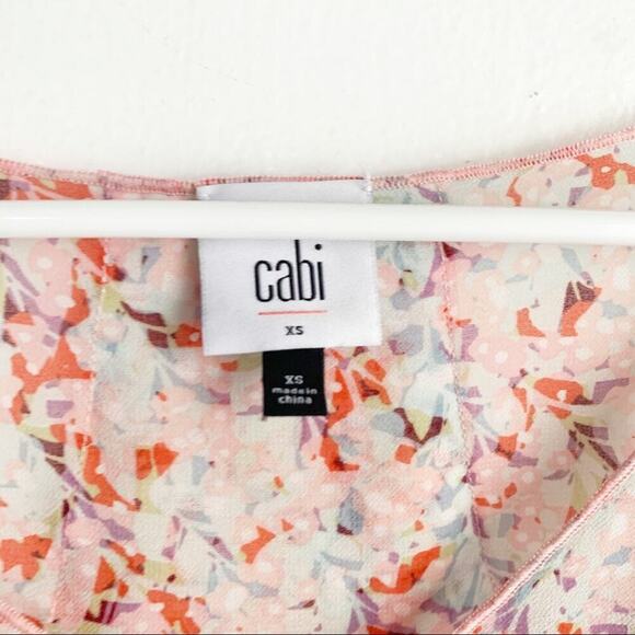 CAbi Bella Floral Tiered Chiffon Blouse Tank Top #5032 Pink Size XS Layering - Picture 2 of 13